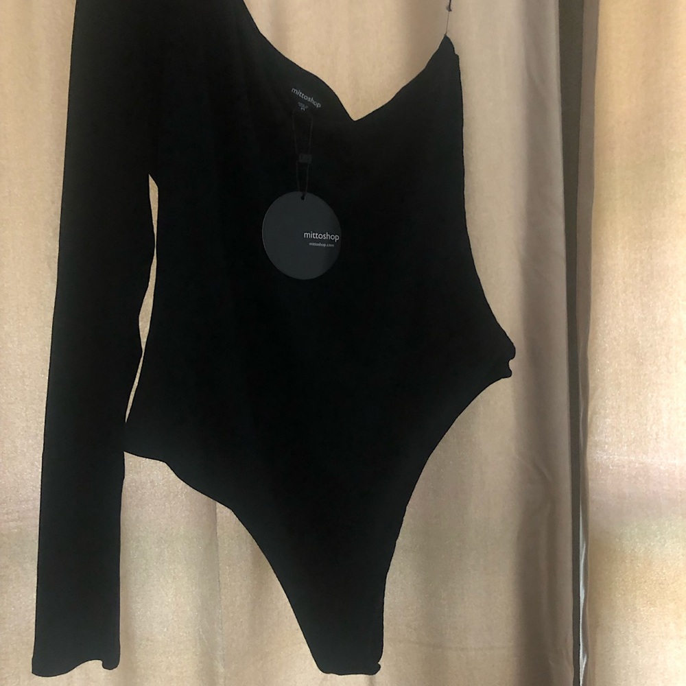 Asymmetrical Mittoshop body suit, sized MEDIUM.